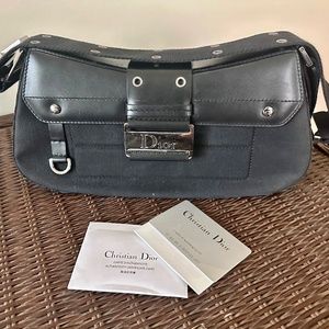 Christian Dior Black Fabric/Leather Purse
